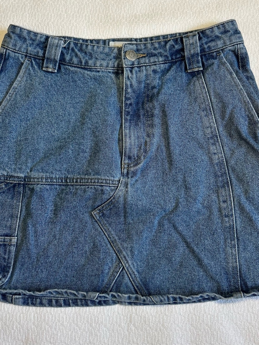 OBEY Women’s Size 26 Blue Asymmetric Utility Denim Mini Skirt